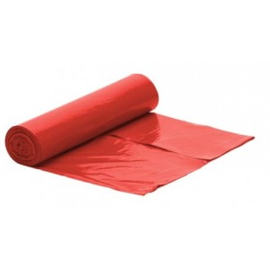 Worki foliowe na odpady, czerwone, mocne, LD120/25