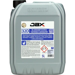 ZAPACHOWY ŻEL DO MYCIA I DEZYNFEKCJI SANITARIATÓW 5L - JAX PROFESSIONAL 32D
