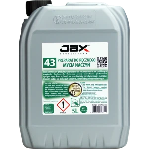 PŁYN DO RĘCZNEGO MYCIA NACZYŃ szklanych, ceramicznych, plastikowych, metalowych 5L - JAX PROFESSIONAL 43
