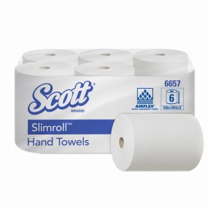 Kimberly Clark  - Ręczniki papierowe w roli, białe, 6 rolek - 165 m (6657)