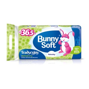 Bunny Soft TRADYCYJNY - Papier Toaletowy, 1 warstwa, 1 ROL= 36,5 m, op.=8 ROL (0014)