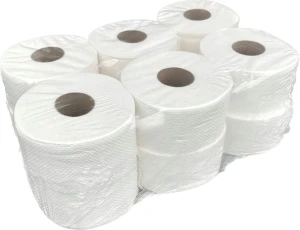 Papier toaletowy Jumbo - biały, celuloza, 2 warstwy, 100m x 12 rolek