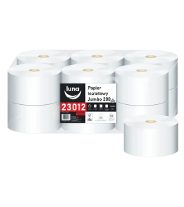 Papier toaletowy Jumbo - 200m x 12 szt., celuloza, 2 warstwy