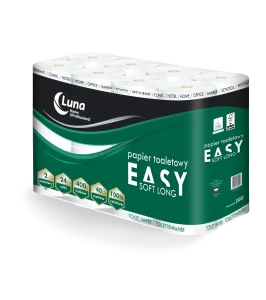 LUNA - PAPIER TOALETOWY, 2 WARSTWY , 40M, CELULOZA, OP.=24 ROL. (23032)