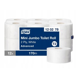 Papier Toaletowy TORK MINI JUMBO - 2 warstwym 170m, op.=12 szt. (120278)