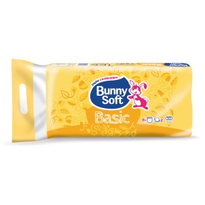 Bunny Soft BASIC - PAPIER TOALETOWY, CELULOZA, BIAŁY, 2WARSTWY, op. = 8 rol. (5156)